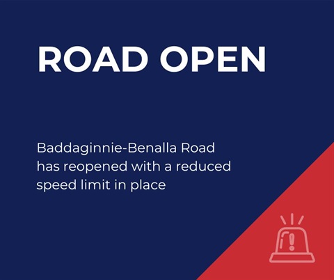 Baddaginnie-Benalla Road open