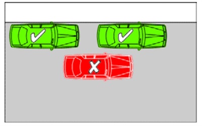 The vehicle marked with an "X" is stopped illegally.