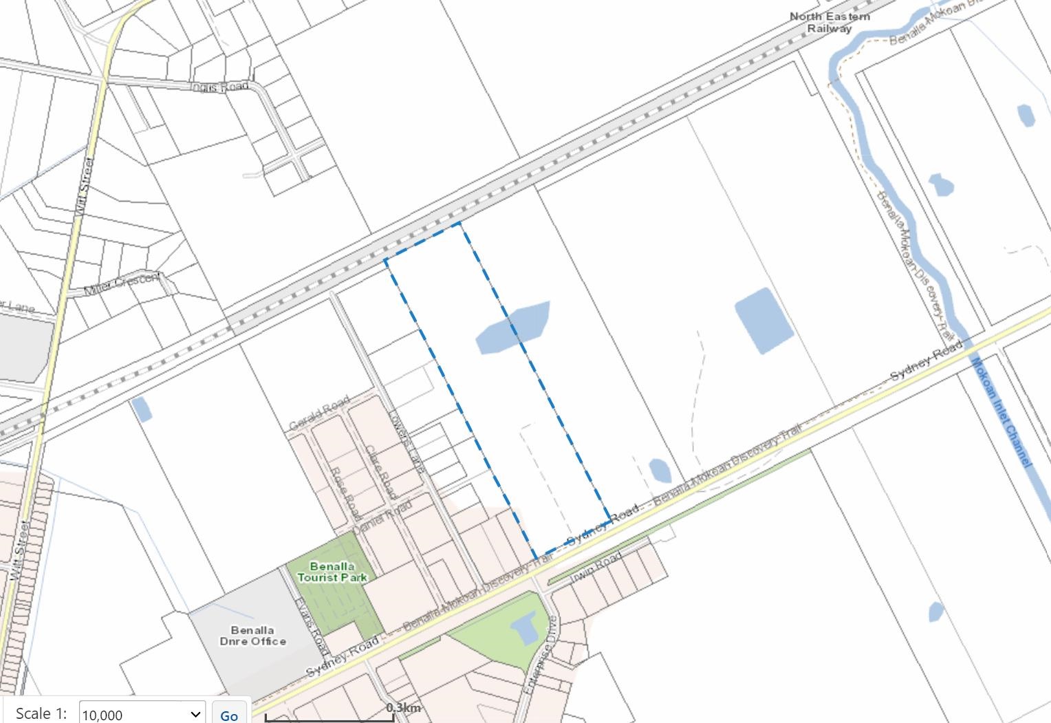 Plan 1 Amendment C043bena - Subject land shown with dotted line.jpg